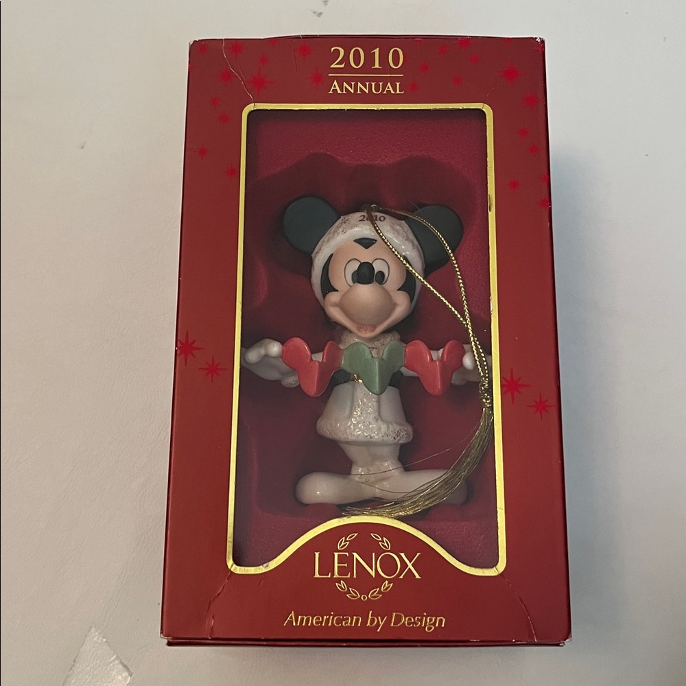 Lenox Disney 2010 Mickey’s Tree Trimming Ornament New in Box